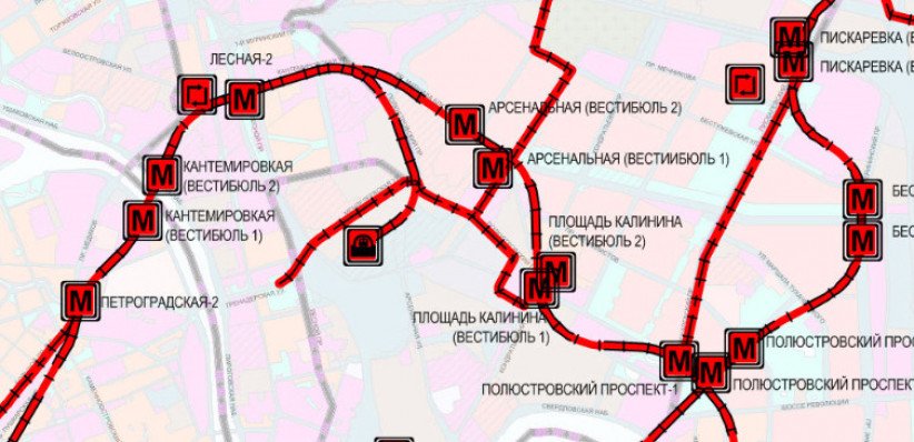 "Лесная-2" появится на пересечении Кантемировской и Лесного, "Арсенальная"  - на пересечении Блюхера и Лабораторного
