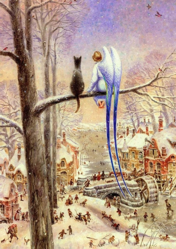 Кот и ангел картинки
